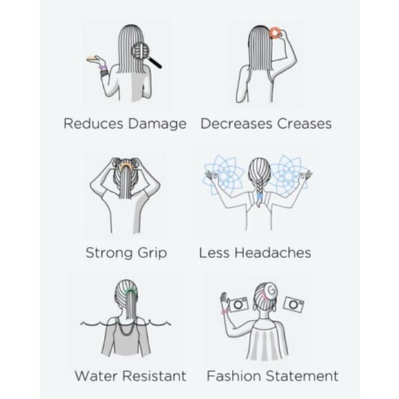 TELETIES Spiral Hair Coils Ponytail Tie Tortoise Pink Water Resistant No Crease - Picture 2 of 9